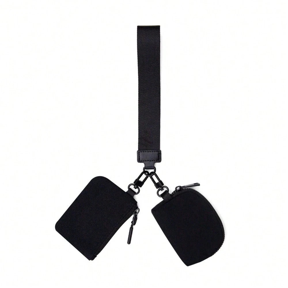 KeyChain Wallet Wristlet Wallets For Women Mini Zip Dual Pouch Wristlet