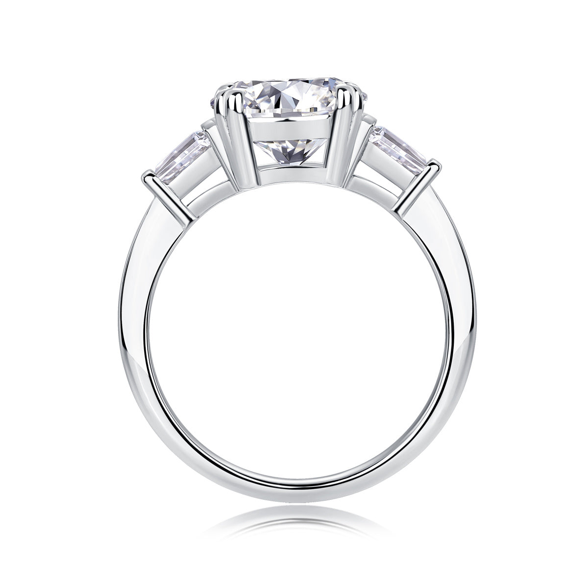 A Fashionable Diamond Jewelry Piece Set With 3-carat Moissanite S925 Sterling Silver And Platinum Diamond Ring.