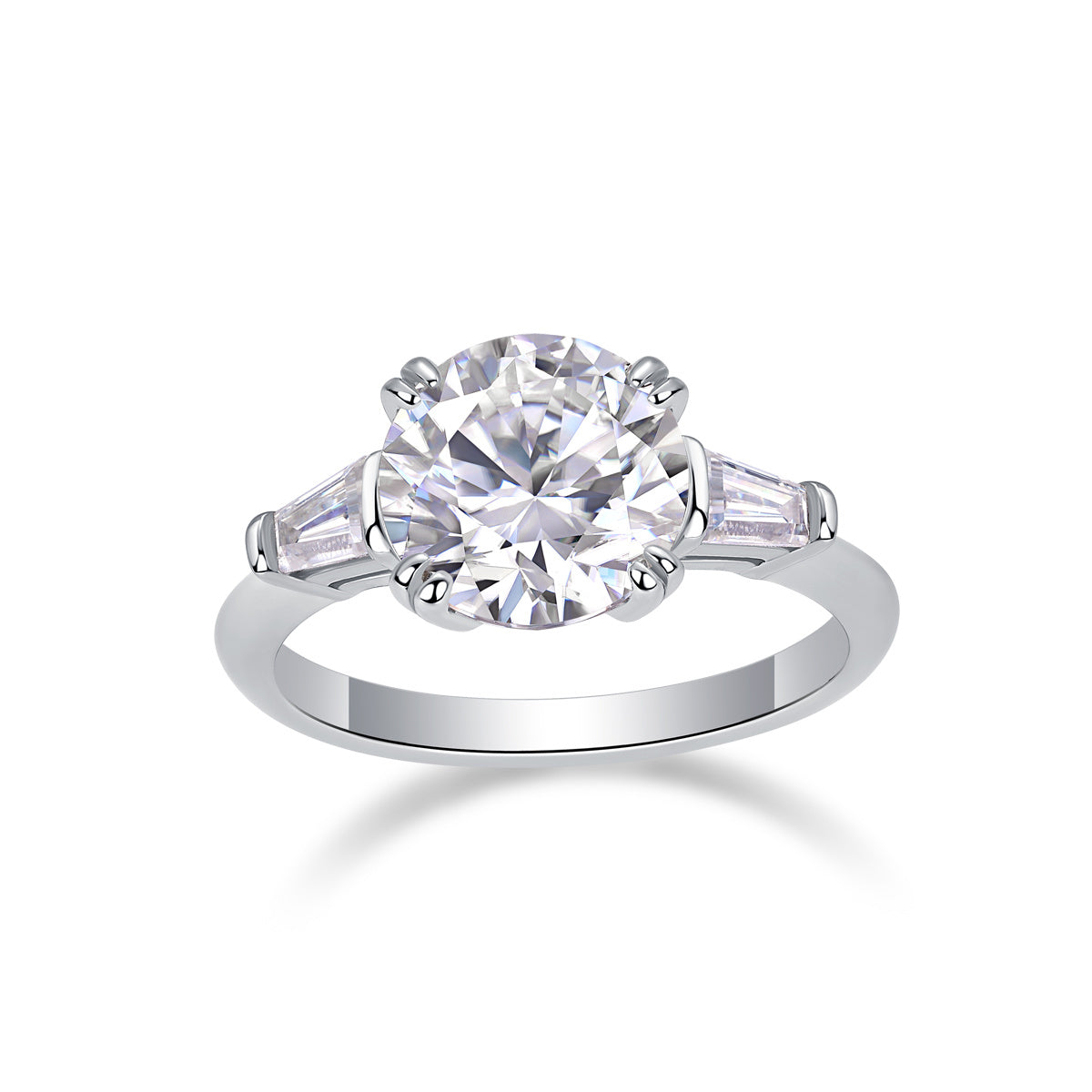 A Fashionable Diamond Jewelry Piece Set With 3-carat Moissanite S925 Sterling Silver And Platinum Diamond Ring.