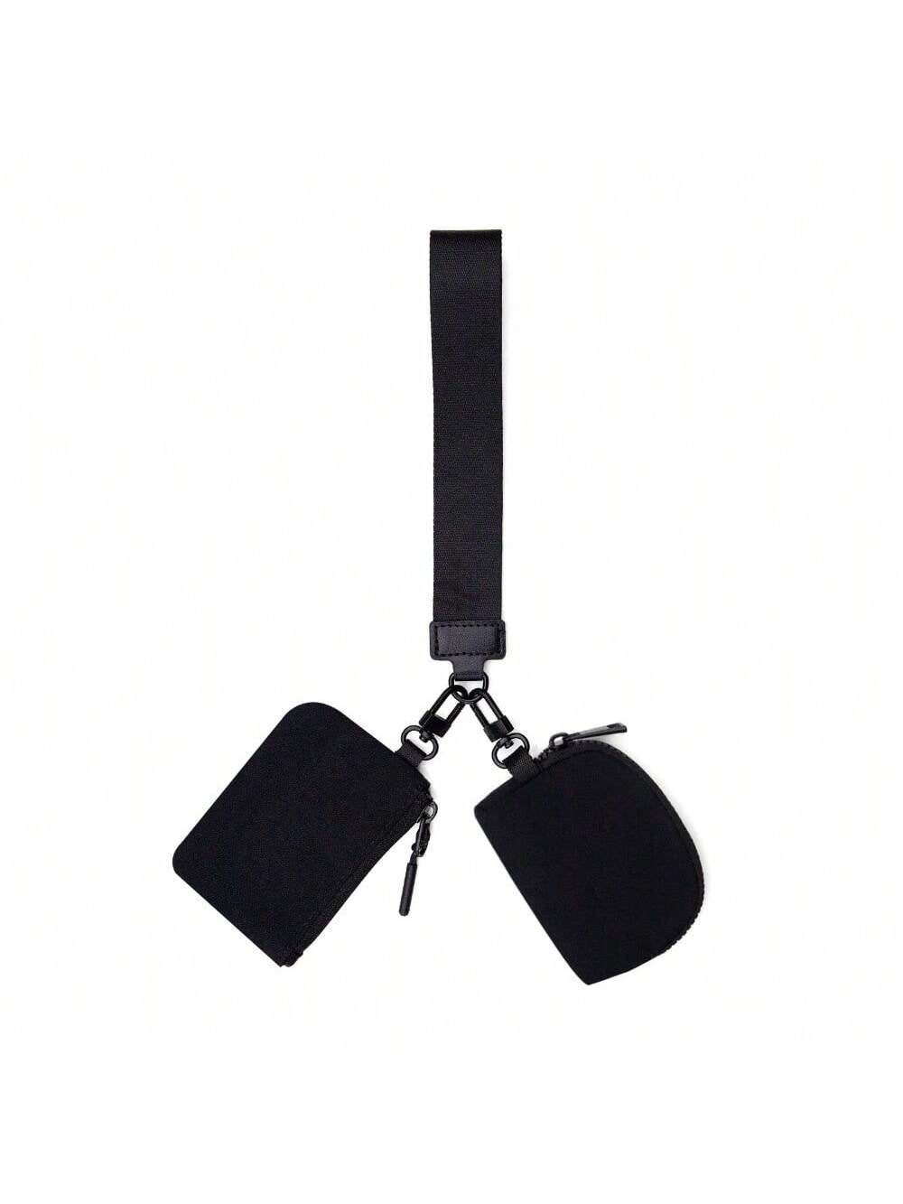 KeyChain Wallet Wristlet Wallets For Women Mini Zip Dual Pouch Wristlet