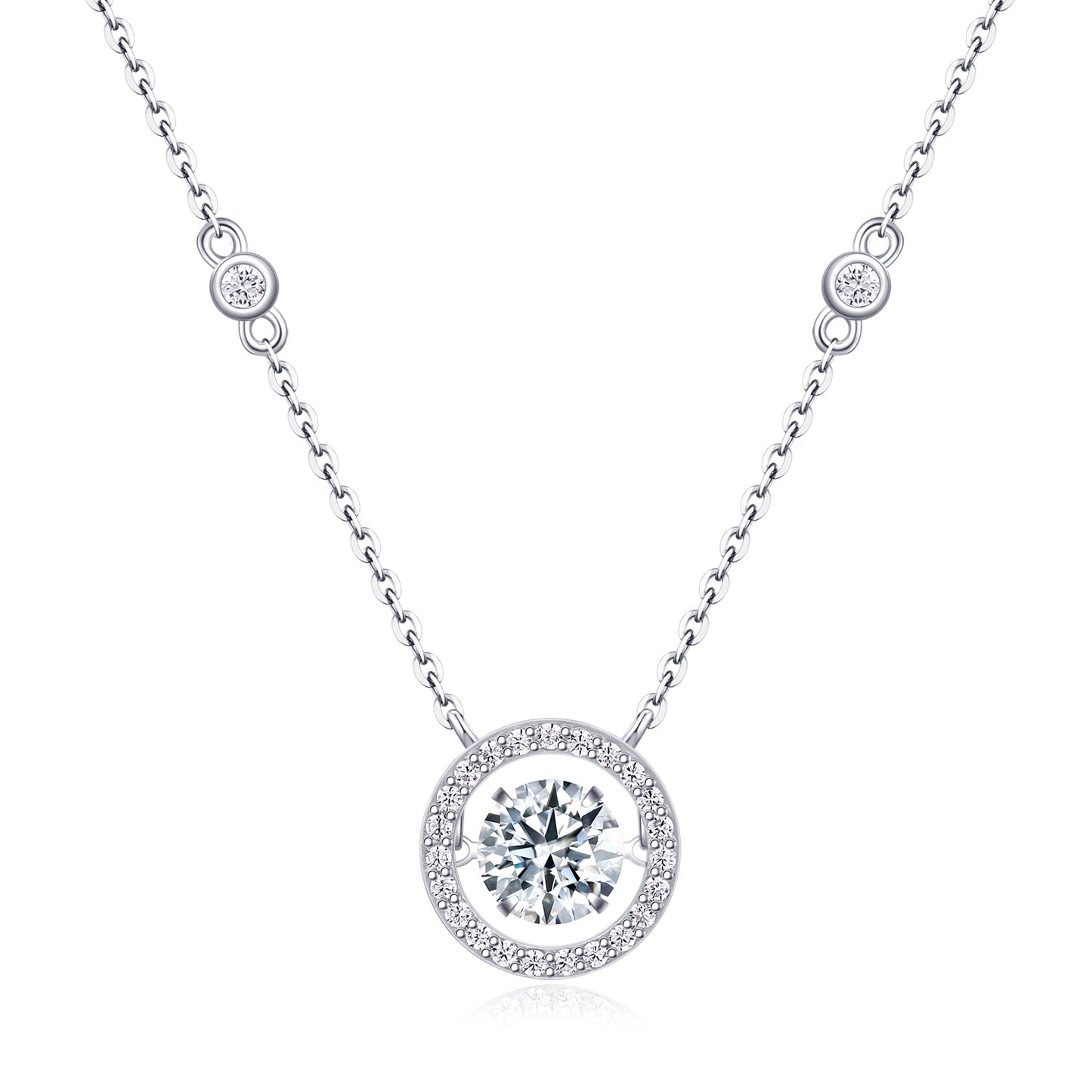 Mobius - A Fashionable And Luxurious Diamond Jewelry Piece Set With 1-carat Moissanite S925 Sterling Silver And Platinum-plated Pendant