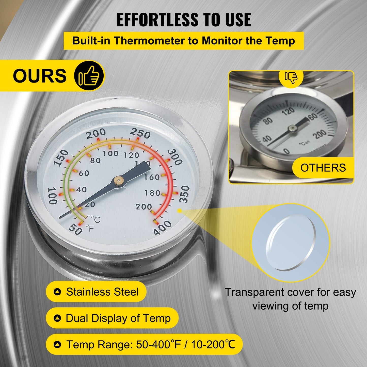 Alcohol Still 5 Gal 21L Stainless Steel Water Alcohol Distiller Copper Tube Home Brewing Kit Build-in Thermometer For DIY Whisky Wine Brandy