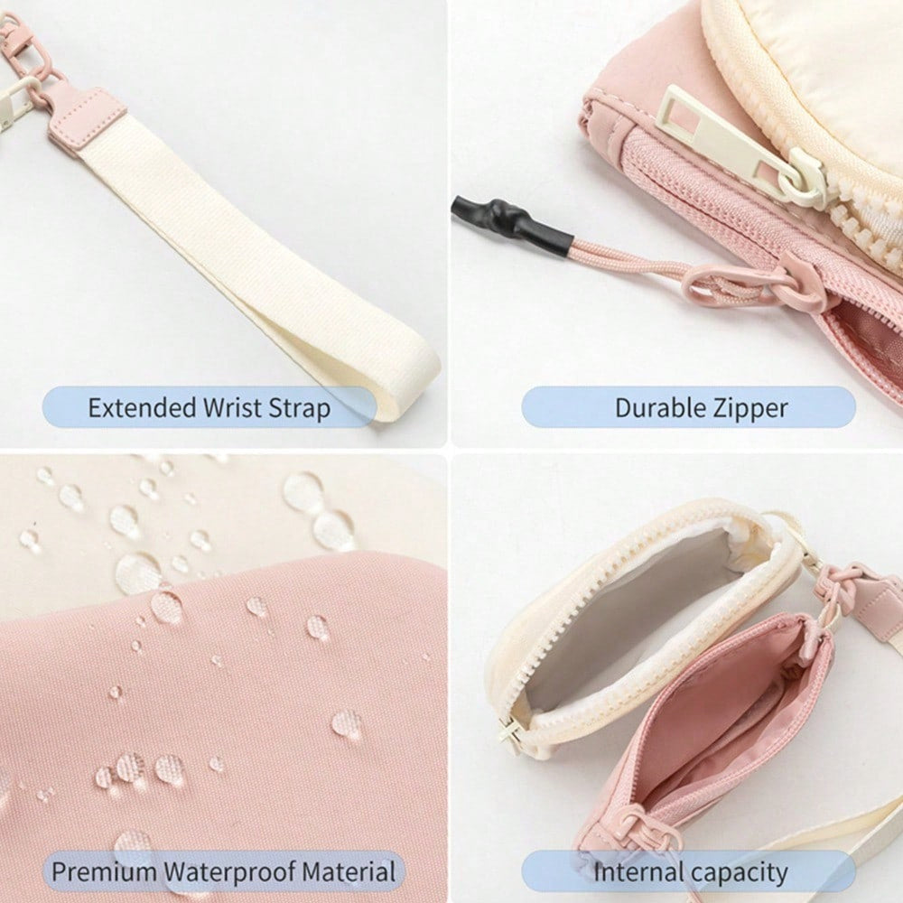 KeyChain Wallet Wristlet Wallets For Women Mini Zip Dual Pouch Wristlet