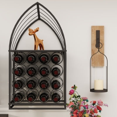 Sailboat Shaped Wine Cabinet Rack, 2 Piece Display Rack, Freestanding Wine Cabinet With Bottle Storage, Spirits And Wine Home Bar, Kitchen, Dining Room Storage Rack