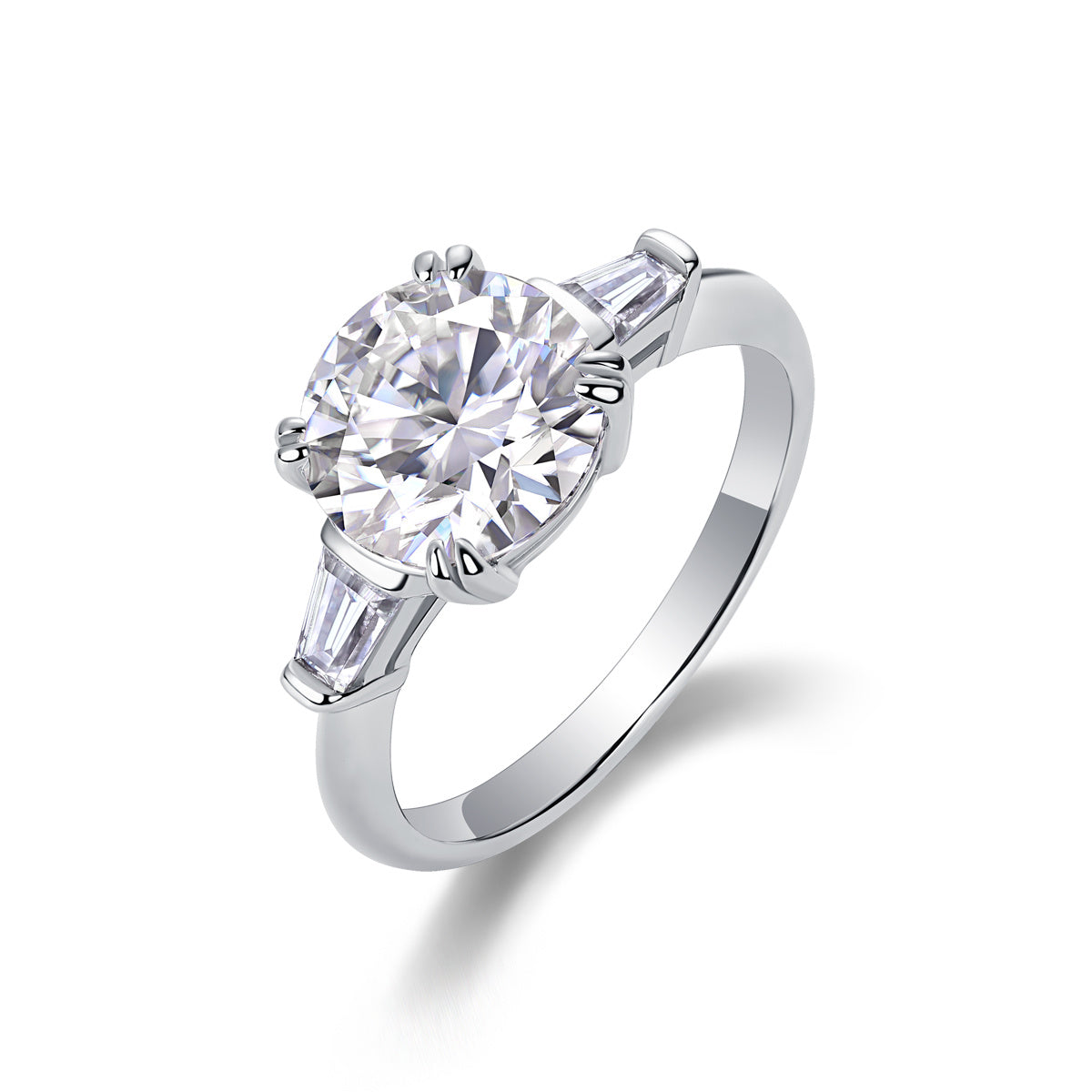 A Fashionable Diamond Jewelry Piece Set With 3-carat Moissanite S925 Sterling Silver And Platinum Diamond Ring.